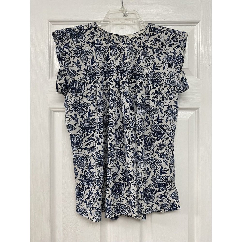 Madewell Womens Silk Blue Sleeveless Blouse XS